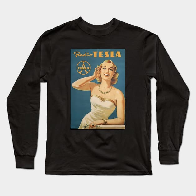 Radio Tesla (Czech Radio Company) Poster Long Sleeve T-Shirt by walltowall